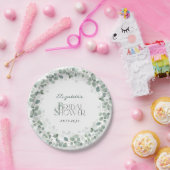 ユーカリプタスボタニカルセージグリーンブライダルシャワー ペーパープレート (パーティー)