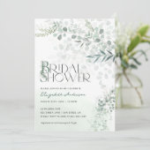ユーカリプタスボタニカルセージグリーンブライダルシャワー 招待状 (スタンド正面)