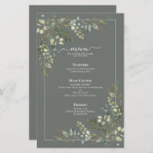 ユーカリプタスボタニカルセージ結婚グリーンのメニュー (正面/裏面)