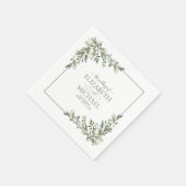 ユーカリプタスボタニカルセージ結婚グリーンズナプキン スタンダードカクテルナプキン (角)