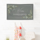 ユーカリプタスボタニカルセージ結婚グリーンズバナー 横断幕 (インサイチュ)