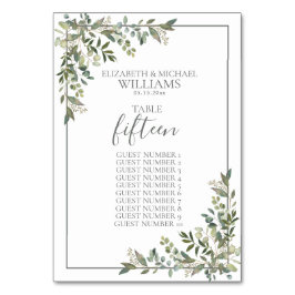 ユーカリプタスボタニカルセージ緑のゲスト名 テーブルナンバー