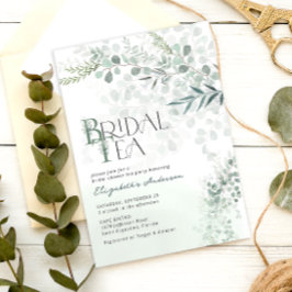 ユーカリプタスボタニカルセージ緑ブライダル茶 招待状