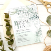 ユーカリプタスボタニカルセージ緑ブライダル茶 招待状