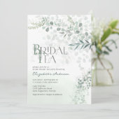 ユーカリプタスボタニカルセージ緑ブライダル茶 招待状 (スタンド正面)