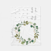 ユーカリプタスボタニカルリース月次ベビーマイルストーン フリースブランケット (正面)