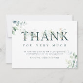 ユーカリプタスボタニカルレターグリーン&ホワイト サンキューカード (正面)