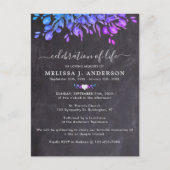 ユーカリプタスボタニカル石板お祝いオブライフ インビテーションポストカード (正面)