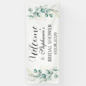 ユーカリプタスボタニカル素朴ブライダルシャワー 横断幕 (縦)