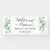 ユーカリプタスボタニカル素朴ブライダルシャワー 横断幕 (横)