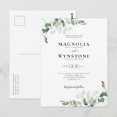 ユーカリプタスボタニカル結婚式招待状 ポストカード (正面/裏面)