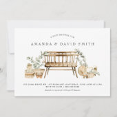 ユーカリプタスボヘミアンベビーシャワーセージグリーン 招待状 (正面)