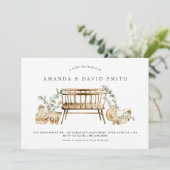 ユーカリプタスボヘミアンベビーシャワーセージグリーン 招待状 (スタンド正面)