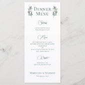 ユーカリプタスリーフシンプルシックボタニカル結婚ズ メニュー (正面)