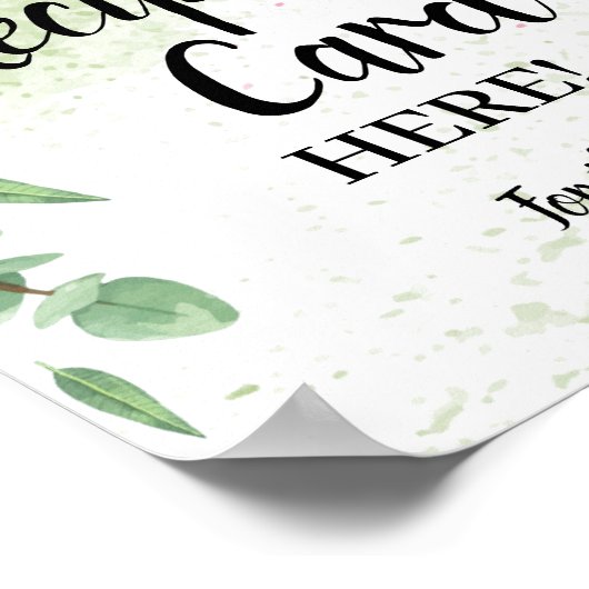 ユーカリプタスレシピカードブライダルシャワー標識 ポスター (角)