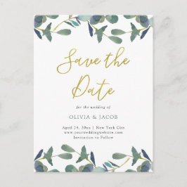 ユーカリプタス岬 |お離れよび金ゴールドの日付の保存 ポストカード