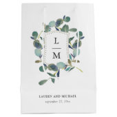 ユーカリプタス岬 |水の色結婚とモノグラム ミディアムペーパーバッグ (裏面)