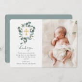 ユーカリプタス岬 |水彩と写真バプテスマ サンキューカード (正面/裏面)