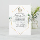 ユーカリプタス幾何ブライダルシャワーバイメール 招待状 (スタンド正面)