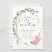 ユーカリプタス幾何ブライダルシャワーバイメール 招待状 (正面)