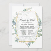 ユーカリプタス幾何学ブライダルシャワーバイメール 招待状 (正面)