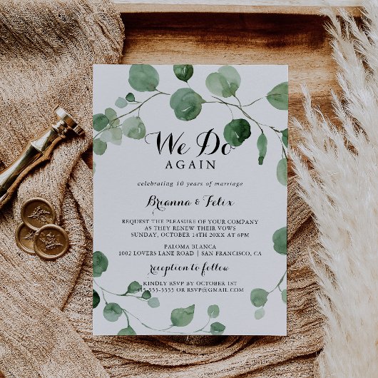 ユーカリプタス書書の再誓を誓う 招待状