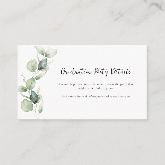 ユーカリプタス植物卒業会 エンクロージャーカード (正面)