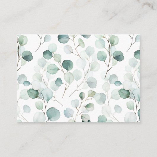 ユーカリプタス植物学金ゴールド手紙のリクエスト エンクロージャーカード (裏面)