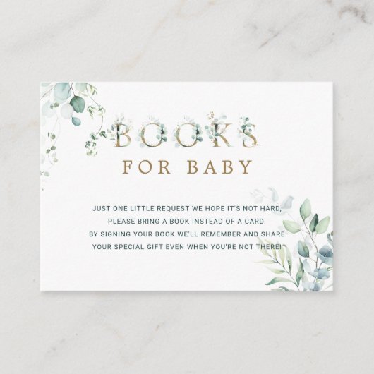 ユーカリプタス植物学金ゴールド手紙のリクエスト エンクロージャーカード (正面)