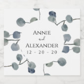 ユーカリプタス植物水彩 リキュールボトルラベル (シングルラベル)