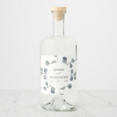 ユーカリプタス植物水彩 リキュールボトルラベル (正面)