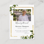 ユーカリプタス正教会の葬儀祈りの言葉カード プレイスカード (正面)