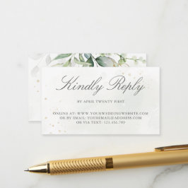 ユーカリプタス結婚グリーンリーのオンラインRSVP エンクロージャーカード
