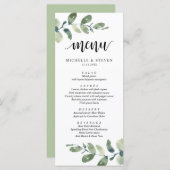 ユーカリプタス結婚グリーンリーの駆け引きディナーメニュー メニュー (正面/裏面)