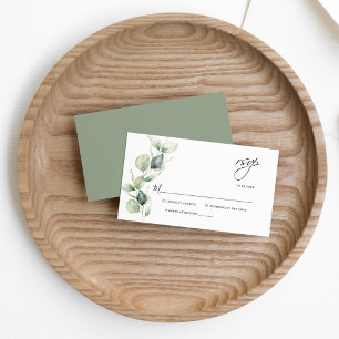 ユーカリプタス結婚グリーンリー脚本RSVP ノートカード