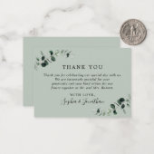 ユーカリプタス結婚セージのミニサンキューノートカード ノートカード (正面/裏面インサイチュ)