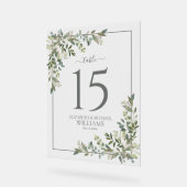 ユーカリプタス結婚セージグリーンのテーブル番号 アクリルサイン (傾斜)