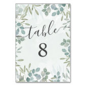 ユーカリプタス結婚セージグリーンのテーブル番号 テーブルナンバー (裏面)