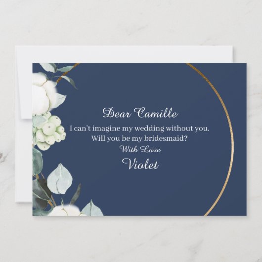 ユーカリプタス綿海軍のブモダンリーデスメイド提案 招待状 (裏面)