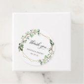 ユーカリプタス緑の幾何学的金ゴールドフレームありがとう フェイバータグ (インサイチュ)