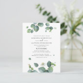 ユーカリプタス緑結婚植物学 インビテーションポストカード (スタンド正面)