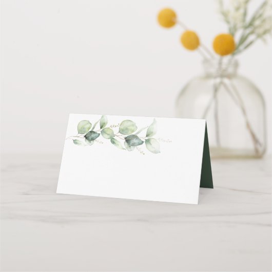 ユーカリプタス緑結婚植物学 プレイスカード (正面)