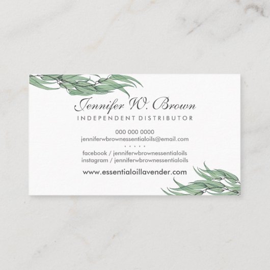 ユーカリプタス花分配器必須油 名刺 (裏面)