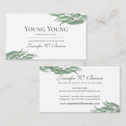 ユーカリプタス花分配器必須油 名刺 (正面/裏面)