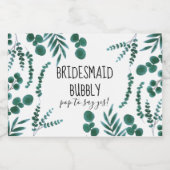 ユーカリプタス花嫁付き添きらめく付き提案ワインラベ スパークリングワインラベル (シングルラベル)