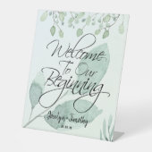 ユーカリプタス茶が初めにようこそ 台座サイン (正面)