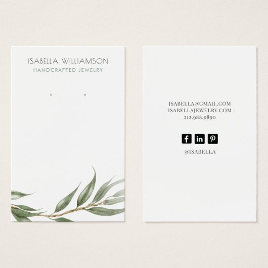 ユーカリプタス葉イヤリングジュエリーディスプレイ (正面&裏面)