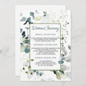 ユーカリプタス葉バチェロレッテ週末の日程 招待状 (正面/裏面)