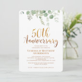 ユーカリプタス葉金ゴールド50周年 招待状 (スタンド正面)