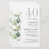 ユーカリプタス葉40th誕生日パーティー 便箋 (正面/裏面)